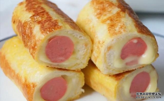 5分钟快手早餐!咬一口就爆浆的吐司卷