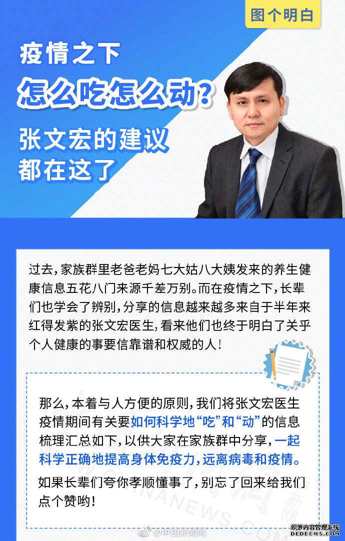 疫情之下怎么吃怎么动？张文宏的建议都在这了