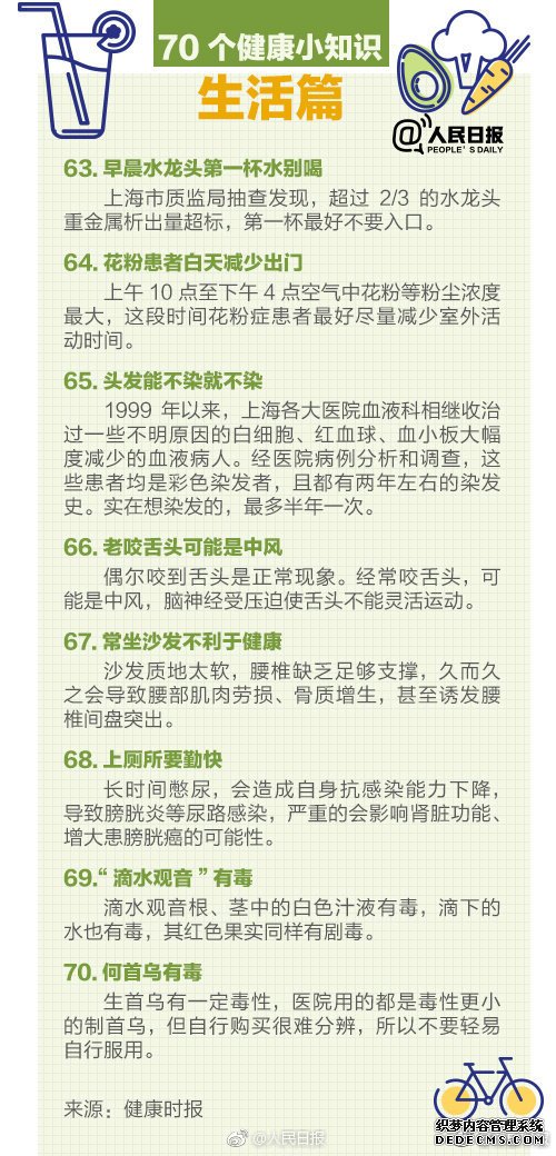 健康小知识70条，医生经典总结！能帮你省不少冤枉钱！